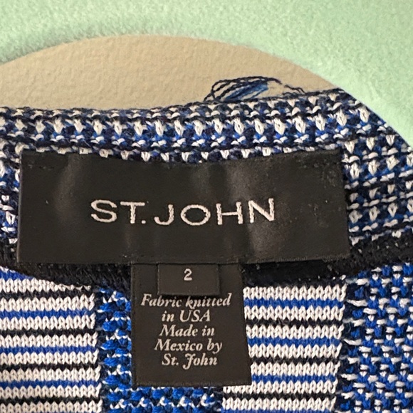 St. John Textured Blue and White Jacket - Picture 2 of 5